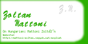 zoltan mattoni business card